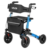 Vevor Rollator 3-Fach Faltbar mit Sitz Gehhilfe Blau