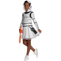 Rubie ́s Kostüm Star Wars - Stormtrooper Kostümkleid für Mädchen, Kapuzenkleid im Look der Star Wars-Soldaten weiß 128