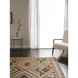 benuta pure Kelim, Grün, Textil, Orientalisch, Rechteckig, 120x170 cm, Care & Fair, Handmade in India, pflegeleicht, Teppiche & Böden, Teppiche, Naturteppiche