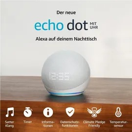 Amazon Echo Dot 5. Generation mit Uhr weiß