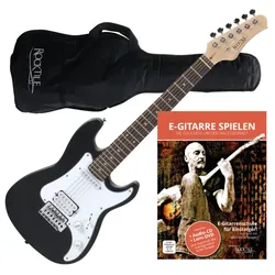 Rocktile Sphere Junior E-Gitarre 3/4 Schwarz + Gitarren-Schule