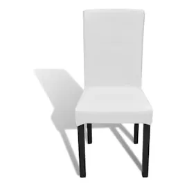 vidaXL Stretch-Stuhlhussen Gerade 4 Stk. Weiß