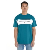Tommy Jeans T-Shirt »TJM REG LINEAR CUT & SEW TEE«, Gr. M, timeless teal, , 25541341-M