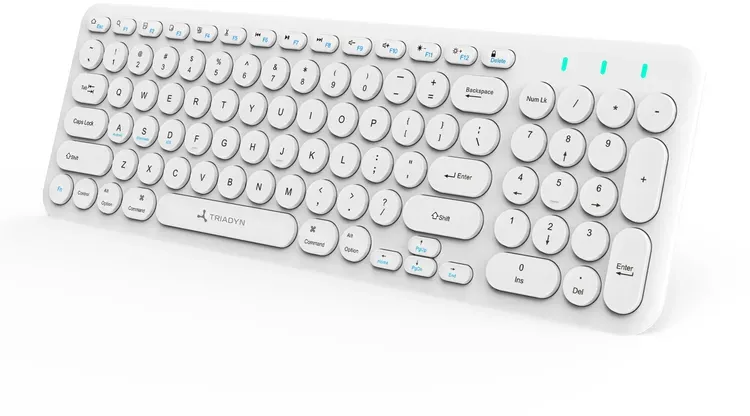 Neues kabelloses Set Triadyn DAPHNIS Tastatur Draco und Maus Eirene 1600DPI RGB Bluetooth + 2.4GHz Weiß