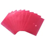 EXXO by HFP 35046 Dokumententaschen Sammelmappen Sichttaschen A5 quer transparent rot- Dokumentenmappe zum Abheften mit EURO-Lochung, Abheftrand, Klappe und Klettverschluss - 10 Stück
