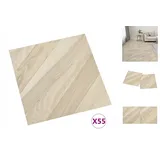 vidaXL PVC-Fliesen Selbstklebend 55 Stk. 5,11 m2 Beige Gestreift