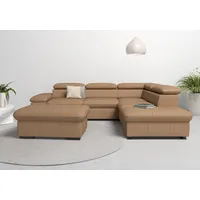 Home Affaire Ecksofa »Alberto L-Form«, mit Kopfteilverstellung, wahlweise mit Bettfunktion braun
