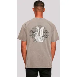 T-Shirt F4NT4STIC "Wickie und die starken Männer", Herren, Gr. XXL, grau (asphalt), Obermaterial: 100% Baumwolle, casual, oversize, Rundhals, Kurzarm ohne Bündchen, Shirts, Nostalgie, Retro Print, Kinderserie