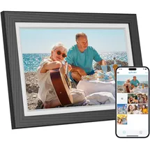 Dragon Touch Digitaler Bilderrahmen - 10.1'' WiFi Frameo HD IPS Touchscreen, Auto-Rotate, Sofortiges Teilen von Fotos/Videos, 32GB Speicher Familie und Freunde-Schwarz