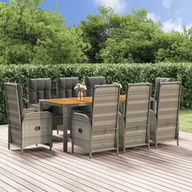 vidaXL Garten-Essgruppe 9-tlg. Grau