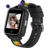 Mingfuxin 4G Kinder-Smartwatch, Wasserdichtes Smartwatch-Telefon mit Dual-Kamera, Kinder-GPS-Tracker mit WiFi-Videotelefonanruf SOS für Mädchen Jungen 3-14 Geburtstagsgeschenke (Schwarz)