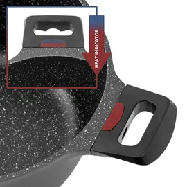Kopf Topfset Thermo Pro, 7-teilig Aluguss, Teflon Classic Antihaftbeschichtung, Marmor-Optik, Induktion, backofenfest)