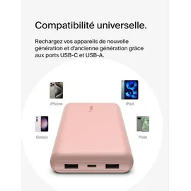 Belkin BoostCharge Powerbank 20000 mAh, 15 W, rosa