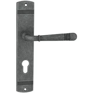 Domino Türgriff 72 Drückergarnitur für Zimmertür, Bürotür, Kellertür | Innentür |Antikes Nickel... - Grau