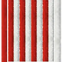 arsvita Flauschvorhang 80x200 cm Unistreifen rot - weiß,
