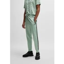 BOSS für Herren. 50537373 Locker geschnittene Trainingshose mit grünen, gewebten Jacquard-Kreisen (XS), Lässig, Polyester