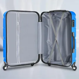 aleos Reisekoffer Set 4-Rollen 100 cm / 100 l blau