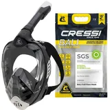 Cressi Bali Vollgesichts-Schnorchelmaske - Schnorchelset für Erwachsene - CO2 Sicher, Klare Sicht, Trockenventil Taucherbrille - 100% Silikon-Passform - Tauchermaske - L-XL