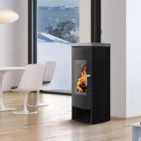 Kaminofen Schmitzker Alin Speckstein Holzofen Stahl Schwarz 6,5 kW Heizkamin