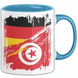 Trendation Tasse Türkei Deutschland Flagge 0,2 l Blau 6 St.