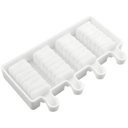 Kopper-24 Eismaschine Silikon Eisform für Eis am Stiel mit Muster, 4er Form, 19,6 x 11,5x 2