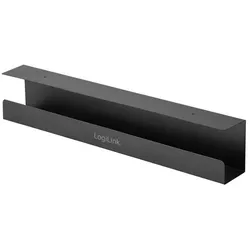 LogiLink Kabelrinnen-Organizer für Untertischmontage, Metall, schwarz