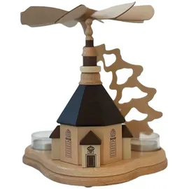 Zeidler Holzkunst Zeidler Holzkunst, Weihnachtsdeko, Kleine Pyramide mit Seiffener Kirche für 3 TL