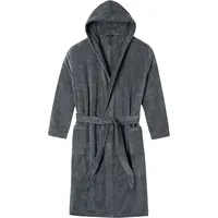 SCHIESSER Herren Bademantel grau unifarben, grau, NOS