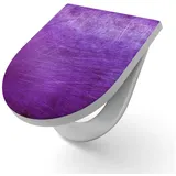 DEQORI WC-Sitz 'Violettes Kratzrelief', WC Toilettensitz bedruckt Klobrille Toilettendeckel Motiv WC-Brille lila