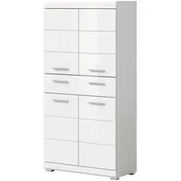 Inn.furn Badezimmer Midischrank Shawn in weiß Hochglanz 74 x