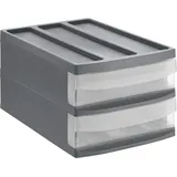 Rotho Schubladenbox Duo Systemix M 39,5 x 25,5 x 20,3 cm 2-tlg. transparent