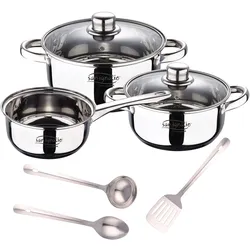 San Ignacio - Cassel – 16/18/20 cm Kochgeschirr-Set mit Küchenutensilien-Set aus Edelstahl