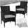 Tectake Rattansessel 57 x 59 x 85 cm 2 St. inkl. Sitzbezüge 4 St. schwarz/beige