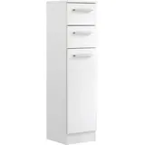 Saphir Unterschrank SAPHIR "Quickset 335 Badschrank, 1 Tür, 2 Schubladen, 30 cm breit", weiß, B:30cm H:119cm T:33cm, Holzwerkstoff, Schränke, Unterschrank, Badezimmer-Unterschrank, Weiß Glanz, Griffe in Chrom Glanz