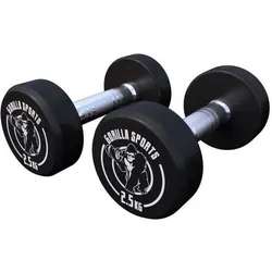 Kurzhantel Gummi 5 kg - 2 x 2,5 kg schwarz|weiß 5kg