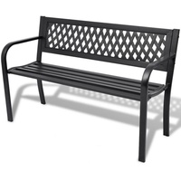 Furnicato Gartenbank 118 cm Stahl Schwarz