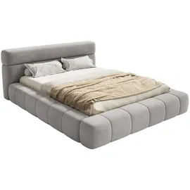 FEDVE Polsterbett Grau, Textil, 200x200 cm, - Silber