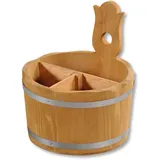 KESPER 69295 Aufbewahrungsbox/Besteckbehälter Ø 17 cm, H: 20 cm, Kiefernholz