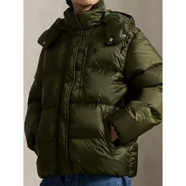 Ralph Lauren Daunenjacke mit abnehmbarer Kapuze, Oliv, L