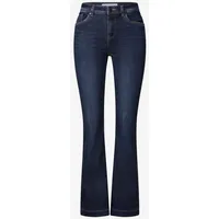 STREET ONE Damen 3715702 Bootcut Jeans, Dark Indigo Washed,