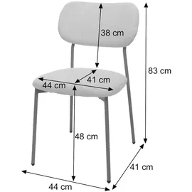 Mendler 2er-Set Esszimmerstuhl HWC-O26, Küchenstuhl Polsterstuhl Stuhl, Cord (330g/m2) Stoff/Textil Metall beige