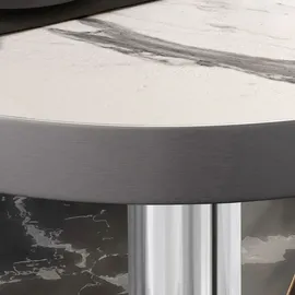 GGM Möbel Bistro Loungetisch Ø 60 x 41 cm Weiß Marmor