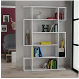 Decortie Bücherregal Mito, Standregal Bücherregal Holz Wohnzimmer, 108,5 x 25,5 x 161 cm weiß