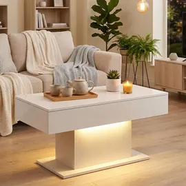 Homcom Couchtisch Weiß MDF 108 x 48 x 55 cm