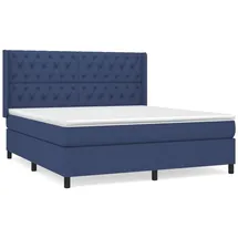 vidaXL Boxspringbett mit Matratze Blau 160x200 cm Stoff1393584