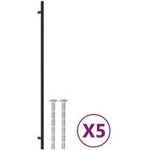 vidaXL Möbelgriffe 5 Stk. Schwarz 480 Mm Edelstahl