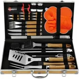 Grillbesteck-Set 30 Teile Edelstahl weiß