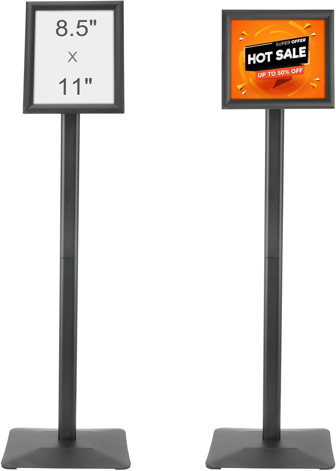 VEVOR Informationsständer mit Metallsockel 279 x 216 mm Infoständer Verstellbarer Blickwinkel per Drehknopf Posterständer, Robuster Bodenstehender Schilderhalter Aufsteller für Displays, Werbung