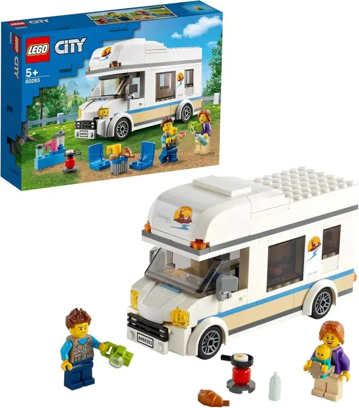 LEGO 60283 City Ferien-Wohnmobil Spielzeug, Spielzeugauto Wohnmobil, Lernspielzeug, Geschenk für Jungen und Mädchen mit Minifiguren