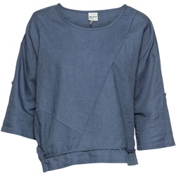 Baumwoll-Mix-Bluse, indigo, 48
